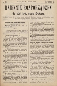 Dziennik Rozporządzeń dla Stoł. Król. Miasta Krakowa. 1889, L. 11