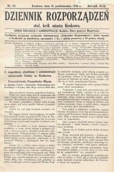 Dziennik Rozporządzeń dla Stoł. Król. Miasta Krakowa. 1928, nr 10