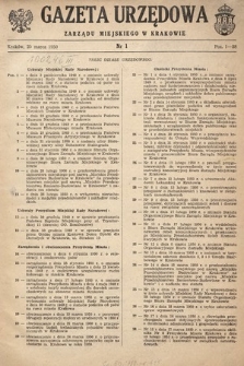 Gazeta Urzędowa Zarządu Miejskiego w Krakowie. 1950, nr 1