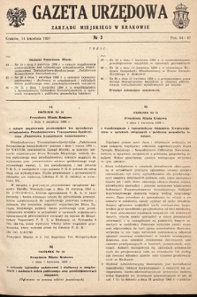 Gazeta Urzędowa Zarządu Miejskiego w Krakowie. 1950, nr 3