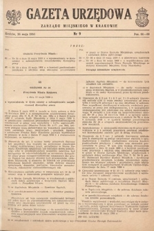 Gazeta Urzędowa Zarządu Miejskiego w Krakowie. 1950, nr 9