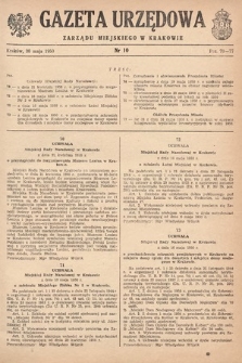 Gazeta Urzędowa Zarządu Miejskiego w Krakowie. 1950, nr 10