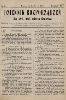 Dziennik Rozporzadzeń dla Stoł. Król. Miasta Krakowa. 1893, L. 5