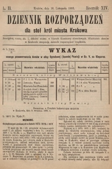 Dziennik Rozporzadzeń dla Stoł. Król. Miasta Krakowa. 1893, L. 11