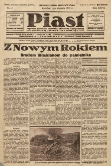 Piast : tygodnik polityczny, społeczny, oświatowy i gospodarczy poświęcony sprawom ludu polskiego. 1939, nr 1
