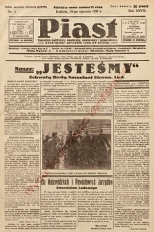 Piast : tygodnik polityczny, społeczny, oświatowy i gospodarczy poświęcony sprawom ludu polskiego. 1939, nr 5