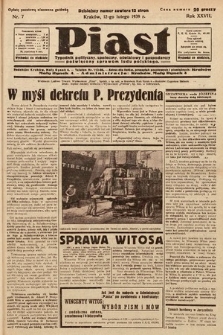 Piast : tygodnik polityczny, społeczny, oświatowy i gospodarczy poświęcony sprawom ludu polskiego. 1939, nr 7