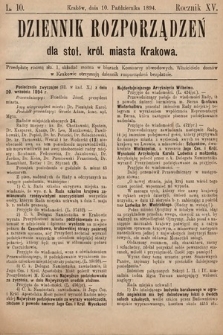 Dziennik Rozporzadzeń dla Stoł. Król. Miasta Krakowa. 1894, L. 10