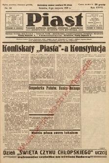 Piast : tygodnik polityczny, społeczny, oświatowy i gospodarczy poświęcony sprawom ludu polskiego. 1939, nr 32