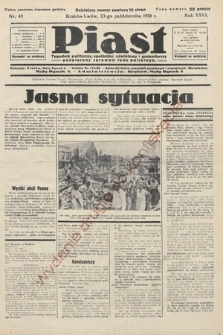 Piast : tygodnik polityczny, społeczny, oświatowy i gospodarczy, poświęcony sprawom ludu polskiego. 1938, nr 43
