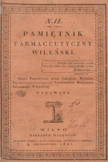 Pamiętnik Farmaceutyczny Wileński. T. 2, 1821, nr 2