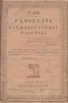 Pamiętnik Farmaceutyczny Wileński. T. 2, 1821, nr 3