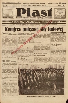 Piast : tygodnik polityczny, społeczny, oświatowy i gospodarczy poświęcony sprawom ludu polskiego. 1937, nr 4