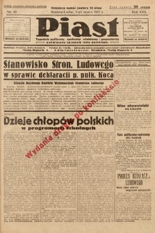 Piast : tygodnik polityczny, społeczny, oświatowy i gospodarczy poświęcony sprawom ludu polskiego. 1937, nr 10