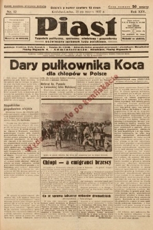 Piast : tygodnik polityczny, społeczny, oświatowy i gospodarczy poświęcony sprawom ludu polskiego. 1937, nr 12
