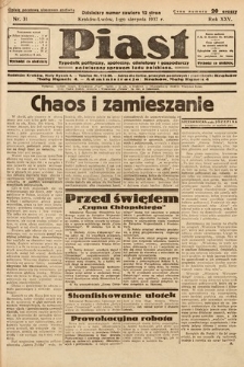 Piast : tygodnik polityczny, społeczny, oświatowy i gospodarczy poświęcony sprawom ludu polskiego. 1937, nr 31