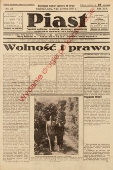 Piast : tygodnik polityczny, społeczny, oświatowy i gospodarczy poświęcony sprawom ludu polskiego. 1937, nr 32