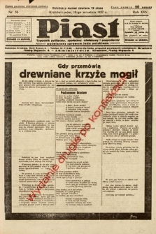 Piast : tygodnik polityczny, społeczny, oświatowy i gospodarczy poświęcony sprawom ludu polskiego. 1937, nr 36
