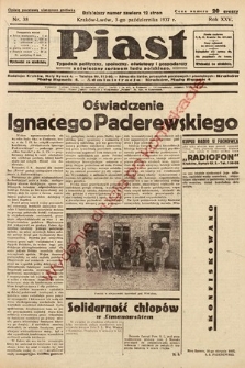 Piast : tygodnik polityczny, społeczny, oświatowy i gospodarczy poświęcony sprawom ludu polskiego. 1937, nr 38
