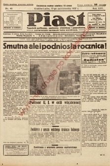 Piast : tygodnik polityczny, społeczny, oświatowy i gospodarczy poświęcony sprawom ludu polskiego. 1937, nr 40