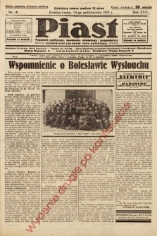 Piast : tygodnik polityczny, społeczny, oświatowy i gospodarczy poświęcony sprawom ludu polskiego. 1937, nr 41
