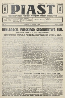 Piast : tygodnik społeczno-polityczny poświęcony sprawom ludu polskiego. 1948, nr 7