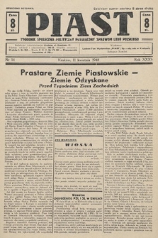 Piast : tygodnik społeczno-polityczny poświęcony sprawom ludu polskiego. 1948, nr 14