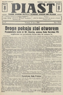 Piast : tygodnik społeczno-polityczny poświęcony sprawom ludu polskiego. 1948, nr 27