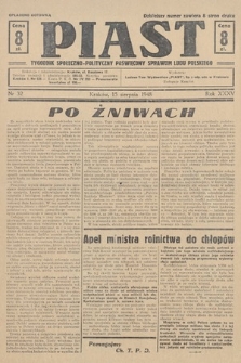 Piast : tygodnik społeczno-polityczny poświęcony sprawom ludu polskiego. 1948, nr 32