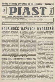 Piast : tygodnik społeczno-polityczny poświęcony sprawom ludu polskiego. 1948, nr 37