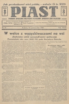 Piast : tygodnik społeczno-polityczny poświęcony sprawom ludu polskiego. 1948, nr 42