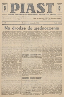 Piast : tygodnik społeczno-polityczny poświęcony sprawom ludu polskiego. 1948, nr 45