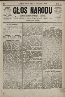 Głos Narodu : dziennik polityczny, społeczny i literacki. 1894, nr 1
