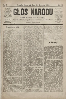 Głos Narodu : dziennik polityczny, społeczny i literacki. 1894, nr 7