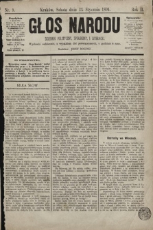 Głos Narodu : dziennik polityczny, społeczny i literacki. 1894, nr  9 [ocenzurowany]