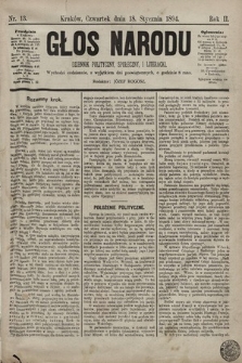 Głos Narodu : dziennik polityczny, społeczny i literacki. 1894, nr 13