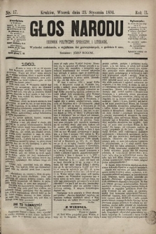 Głos Narodu : dziennik polityczny, społeczny i literacki. 1894, nr 17