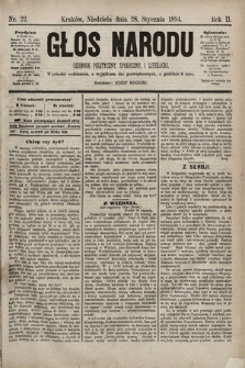 Głos Narodu : dziennik polityczny, społeczny i literacki. 1894, nr 22
