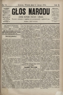 Głos Narodu : dziennik polityczny, społeczny i literacki. 1894, nr 28