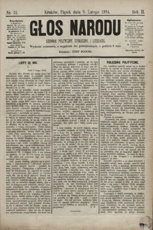 Głos Narodu : dziennik polityczny, społeczny i literacki. 1894, nr 31