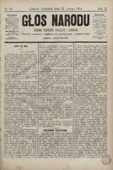 Głos Narodu : dziennik polityczny, społeczny i literacki. 1894, nr 33
