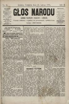 Głos Narodu : dziennik polityczny, społeczny i literacki. 1894, nr 45