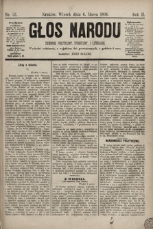 Głos Narodu : dziennik polityczny, społeczny i literacki. 1894, nr 52