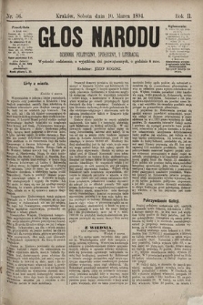 Głos Narodu : dziennik polityczny, społeczny i literacki. 1894, nr 56