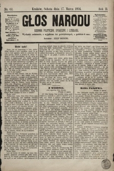 Głos Narodu : dziennik polityczny, społeczny i literacki. 1894, nr 62