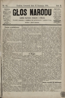 Głos Narodu : dziennik polityczny, społeczny i literacki. 1894, nr 82