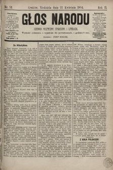 Głos Narodu : dziennik polityczny, społeczny i literacki. 1894, nr 91
