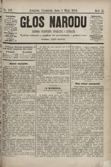 Głos Narodu : dziennik polityczny, społeczny i literacki. 1894, nr 102