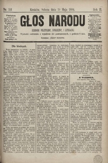 Głos Narodu : dziennik polityczny, społeczny i literacki. 1894, nr 111