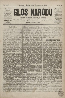 Głos Narodu : dziennik polityczny, społeczny i literacki. 1894, nr 137